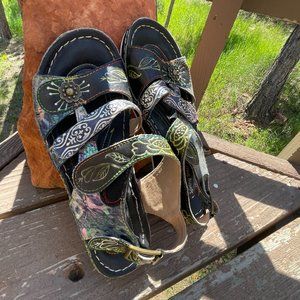 Alegria Suzanne Comfort Platform Multi-Color Adjustable Sandals a